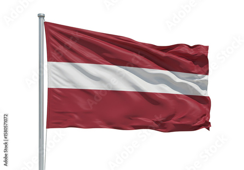 Free Download Realistic 3D Render of Latvian Flag National Symbol with Transparent Background - GFXLoad