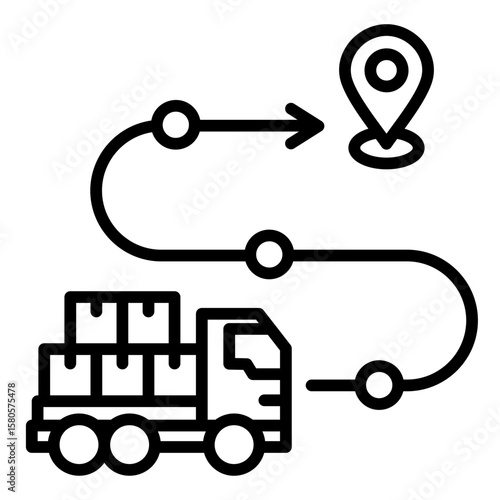 Distribution Route  Icon Element For Design