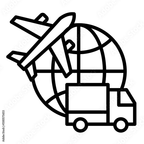 Global Shipping  Icon Element For Design