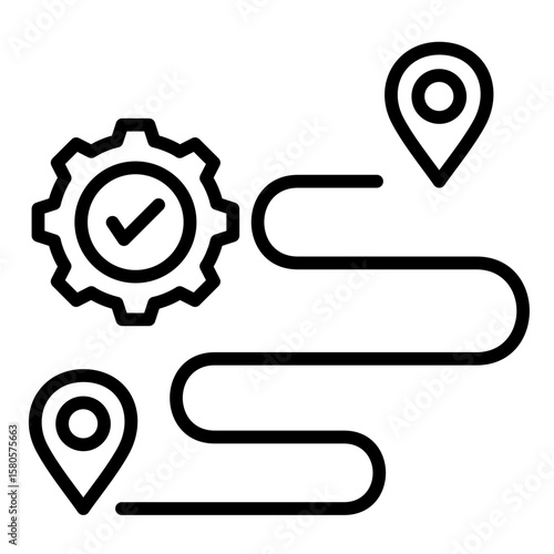 Route Optimization  Icon Element For Design