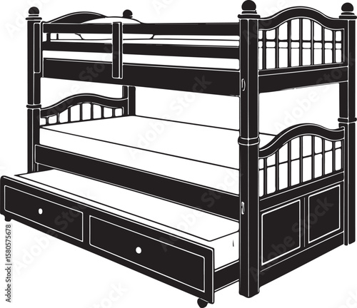 Black bunk bed with trundle and drawers trundle bed sleeping