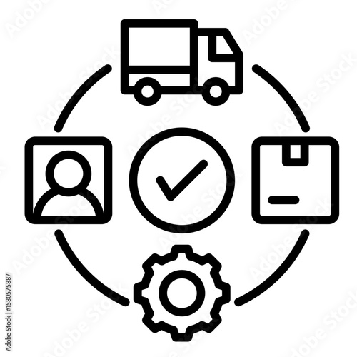Circular Supply Chain  Icon Element For Design