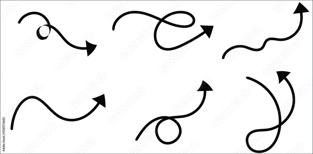 Hand-drawn curved arrows set with swirl, loop, twist, and wave styles – black sketch arrow collection isolated on transparent background for design projects, presentations, and creative illustrations
Hand-drawn curved arrows set with swirl, loop, twist, and wave styles – black sketch arrow collection isolated on transparent background for design projects, presentations, and creative illustrations