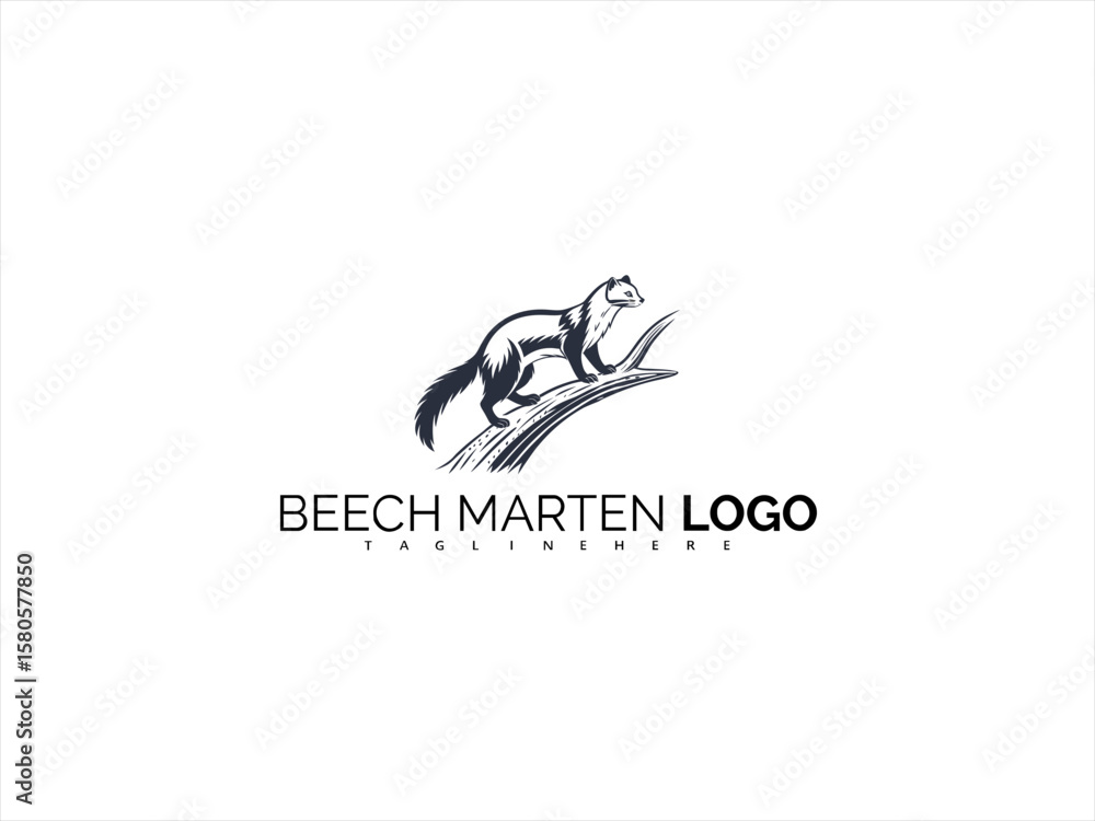 Black and White Beech Marten Logo in Minimalist Vector Style. Ideal for Environmental Product Branding, Wildlife Identity, and Clean Nature-Focused Packaging.
Black and White Beech Marten Logo in Minimalist Vector Style. Ideal for Environmental Product Branding, Wildlife Identity, and Clean Nature-Focused Packaging.