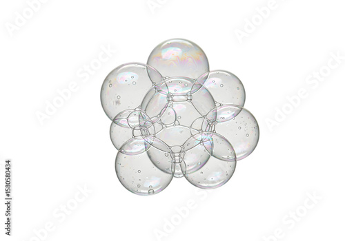 Transparent Bubbles Illustration of Iridescent Spheres on Abstract Background