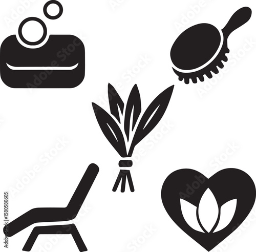 set of vector icons , Soap Bar Icon – Cleanliness and Skincare Symbol Vector