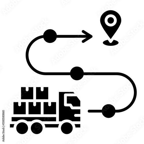 Distribution Route  Icon Element For Design