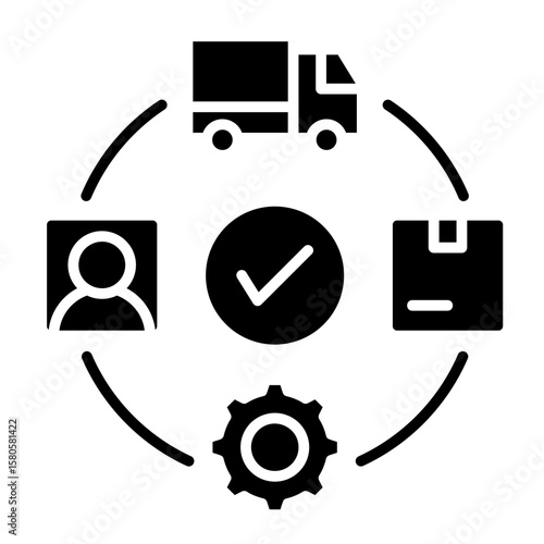 Circular Supply Chain  Icon Element For Design