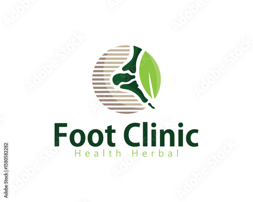 foot logo creative design concept massage health herbal ankle medical clinic