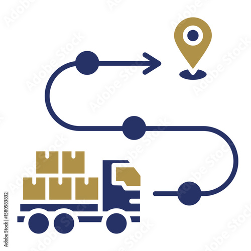 Distribution Route  Icon Element For Design