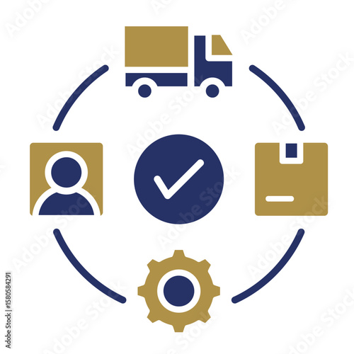 Circular Supply Chain  Icon Element For Design