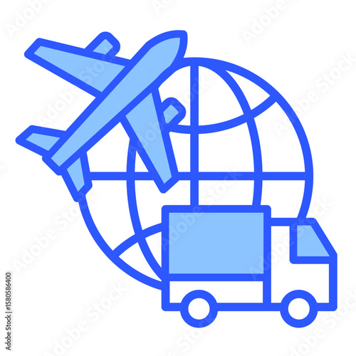 Global Shipping  Icon Element For Design