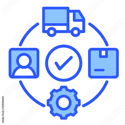 Circular Supply Chain  Icon Element For Design