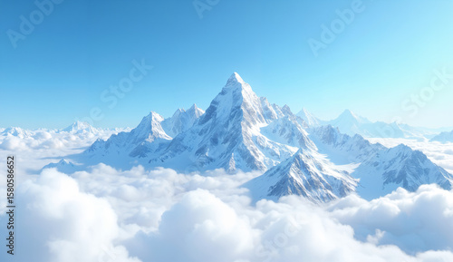 Wallpaper Mural Snow-Capped Mountain Peak Above the Clouds Torontodigital.ca