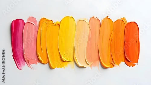 Abstract art paint strokes background texture pink yellow orange color palette design