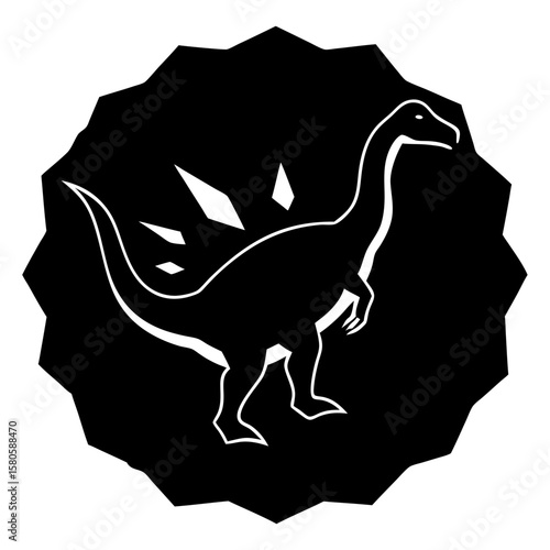 Dinosaur brachiosaurus reptile jurassic period silhouette vector illustration