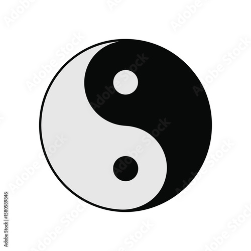 Vector illustration of the classic yin yang symbol representing balance and harmony in life