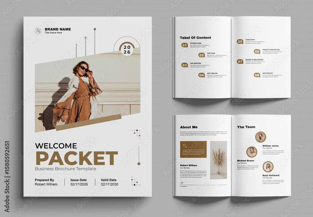 Packet Layout Design Modelo de Welcome Packet Brochure Layout do Stock | Adobe Stock