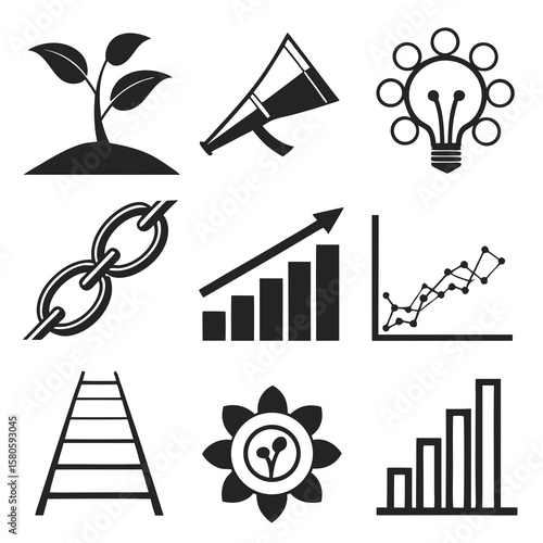 Innovative growth and interconnected elements representing progress and sustainable development in modern digital ecosystems