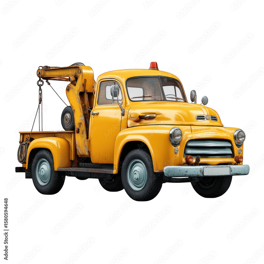 Fototapeta premium Tow truck isolated on white and transparent background.