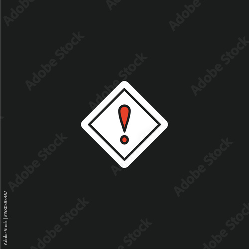 Warning icon logo flat vector design