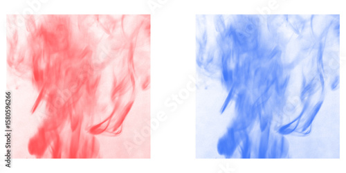 Abstract Fluid Ink Background Featuring Vibrant Red and Royal Blue Smoke Clouds Flowing Through Water Creative Artistic Texture for Modern Digital Design Graphic Elements and Unique Wallpapers