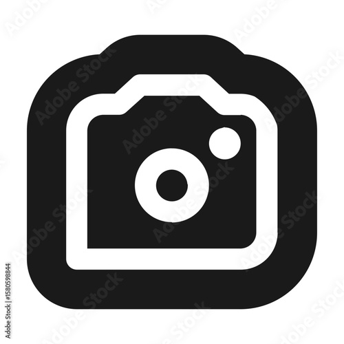 Camera sticker icon representing photo or taking pictures.