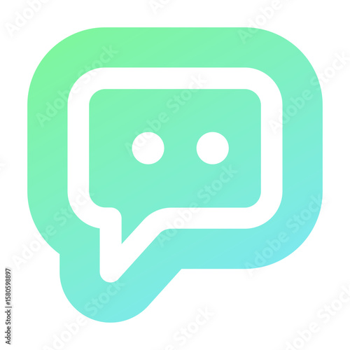 Chat bubble gradient sticker icon for messaging or conversation.