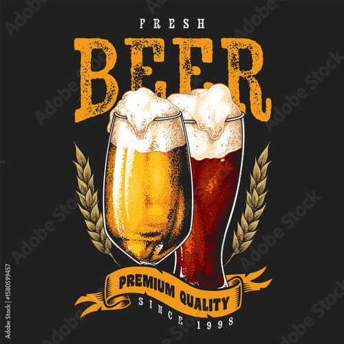 Refreshing beer selection on a dark background
