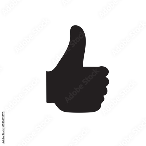Like (Thumbs Up) black and white silhouette icon