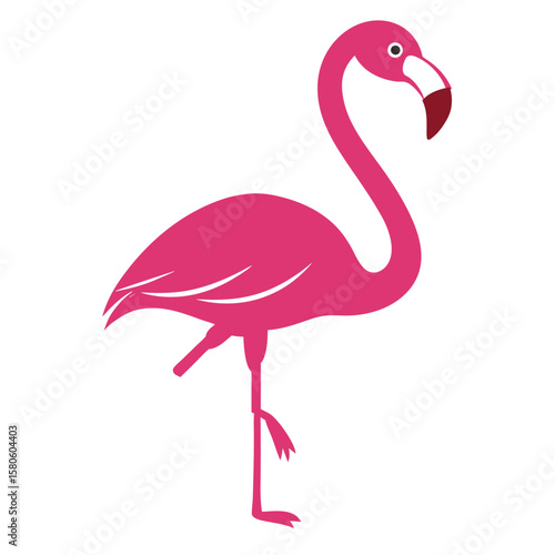 Pink Flamingo Clipart Cute Standing Flamingo Graphic Illustration