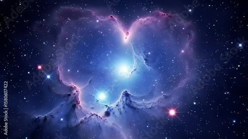 Twin Nebula with Space, Stars, and Cosmic.