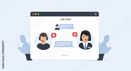 Two Customer Service Representatives in a Live Chat Interface.