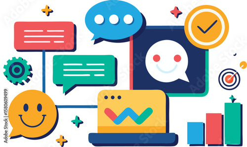 Sentiment Analysis Concept Vector Icon.