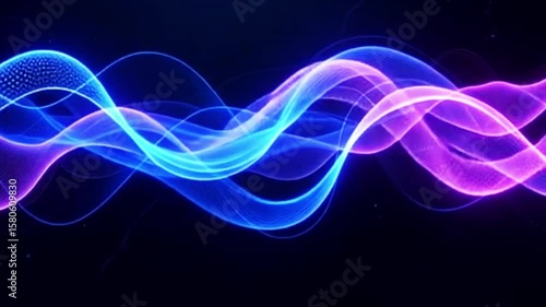 Futuristic abstract waveform pulses with dynamic motion on a sleek background, perfect for technology, music, and digital media projects.