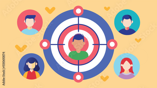 Target Audience Marketing Strategy Icon.