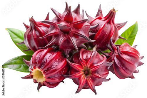 Hibiscus sabdariffa roselle fruits isolated on transparent surface PNG transparent background