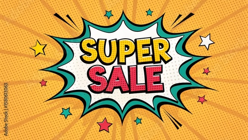 Super sale banner mockup with vibrant tropical