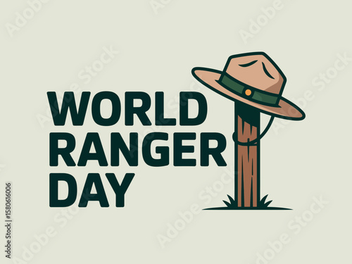 World Ranger Day Forest Hat Tribute Illustration 