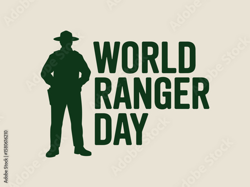 World Ranger Day Poster with Forest Guard Illustration