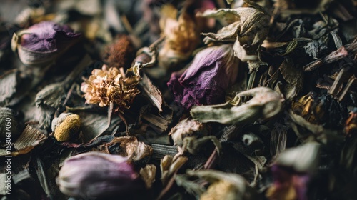 Wallpaper Mural Herbal tea blend with dried flowers and herbs Torontodigital.ca