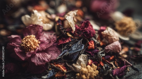 Wallpaper Mural Herbal tea blend with dried flowers and herbs Torontodigital.ca