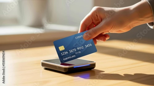 Contactless payment transaction demonstration cozy interior setting financial technology in action close-up viewpoint convenience of modern digital payments