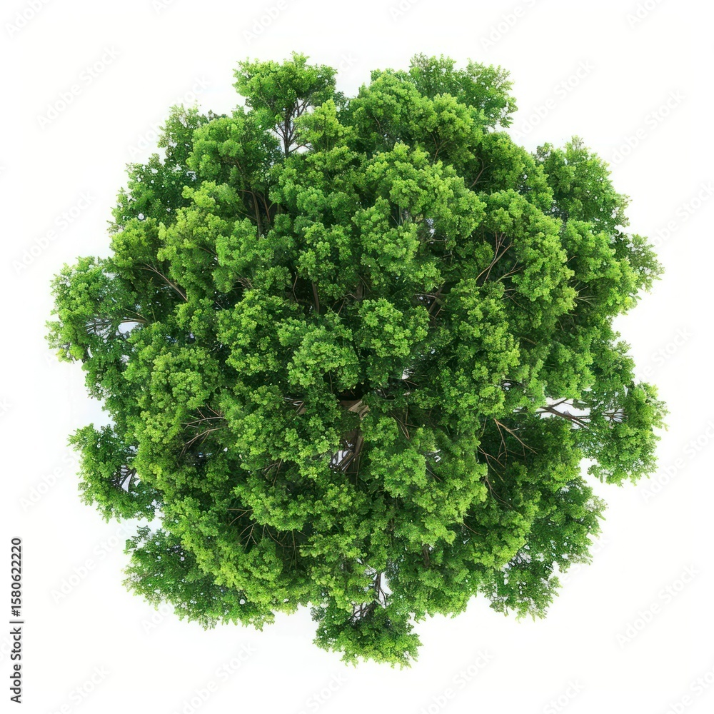 Fototapeta premium Green tree nature view top.
