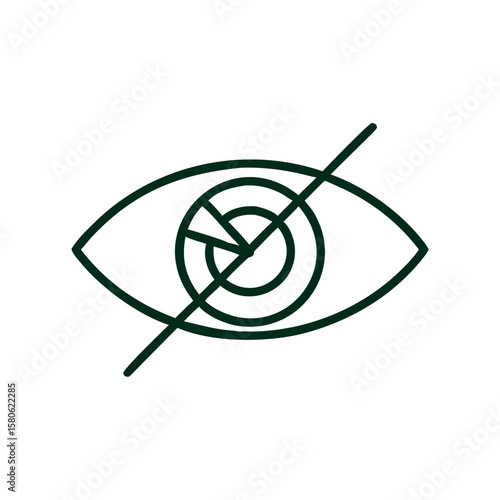 Eye symbol with a slash indicating privacy concept of icon  