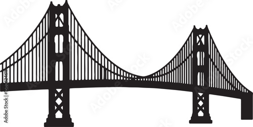 Silhouette of the iconic golden gate bridge in san francisco california usa