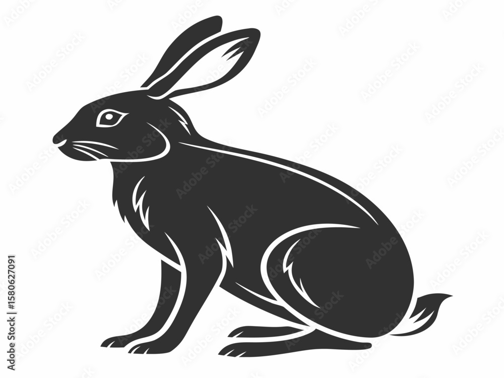 Obraz premium black rabbit silhouette