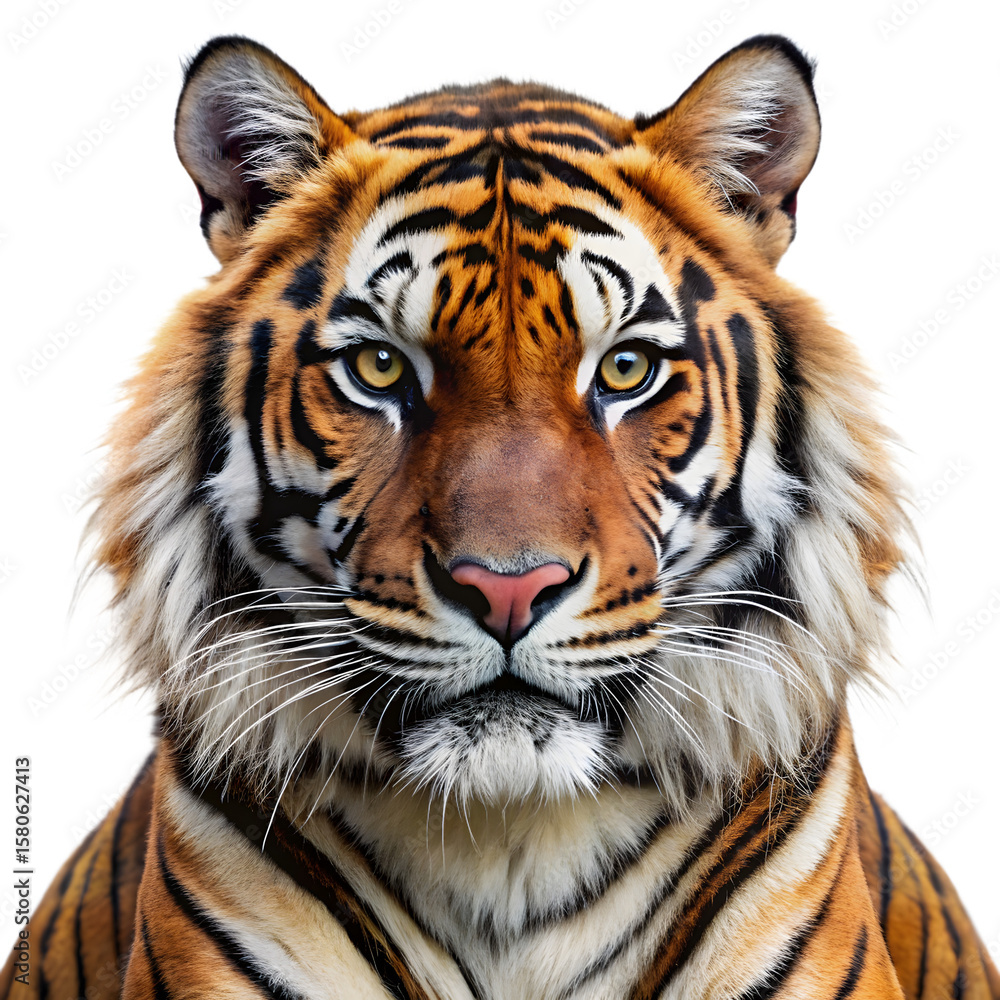 Fototapeta premium a realistic photo of Sumatran Tiger on transparent background