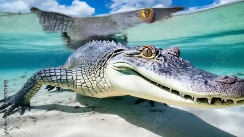 Wallpaper Mural Crocodiles underwater in shallow water Torontodigital.ca