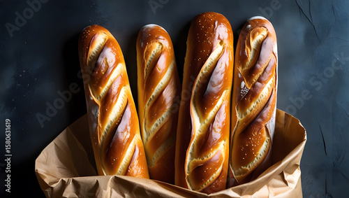 Golden Buddha statue on black with freshly baked cinnamon buns for a tasty breakfast